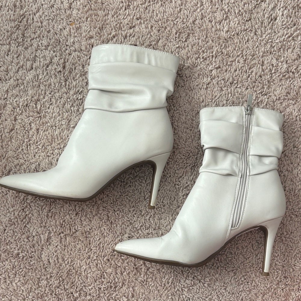Marc Fisher White Heeled Boots